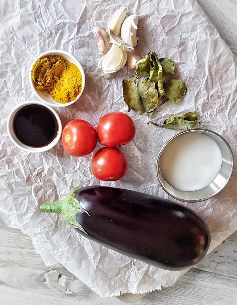 ingredienten aubergine curry